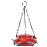 Nature s Way Artisan Glass Modern Top Fill Hummingbird Feeder 16 oz  Red - Retail: $248