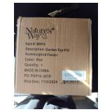 Nature s Way Artisan Glass Modern Top Fill Hummingbird Feeder 16 oz  Red - Retail: $248
