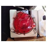 Nature s Way Artisan Glass Modern Top Fill Hummingbird Feeder 16 oz  Red - Retail: $248
