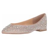 Betsey Johnson Blue Womenfts Jude Ballet Flat, Nude Satin, 11