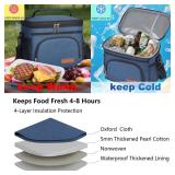ExtraCharm Insulated Lunch Bag for WomenMen - Reusable Lunch Box for Office Picnic Hiking Beach - Leakproof Cooler Tote Bag Organizer with Adjustable Shoulder Strap for Adults - Blue - Retail: $15