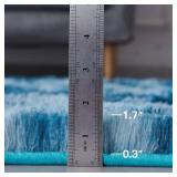 TABAYON Luxury Shag Area Rug, 3x5 Feet Tie-Dyed Dark Blue Rectangle Plush Fuzzy Rugs, Non-Slip Shaggy Furry Carpets for Kids Room Bedroom - Retail: $97