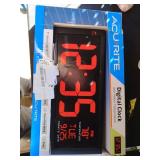 AcuRite 14.5\ Large Digital LED Oversized Wall Clock with Date and Temperature, Perfect for Home or Office (75127M) - Retail: $55