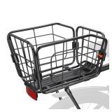 ONVIAN Rear Bike Rack with Basket, Aluminum Alloy Bike Cargo Rack, 22L Large Capacity Bicycle Basket, Foldable and Removable for Adult Bikes, Adjustable Touring Carrier Rack for Commuting and Shopping