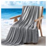 SLEEP ZONE Nanotex Cooling Blanket for Hot Sleepers, Double-Sided Cold Blanket King Size for Bed, Lightweight Summer Blankets for Sleeping (Dark Grey, 90"x108") - Retail: $30