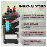 PONDFORSE 265GPH Canister Filter, 3-Stage External Aquarium Filter Ultra-Quiet Water Circulation Cleaning Machine with Media for Fish Tanks and Aquariums Up to 75 Gallons (265GPH) - Retail: $68