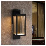 Inowel Dusk to Dawn Outdoor Wall Light Fixture Black LED Porch Light Wall Mount Sconce Exterior Light Fixture for Garage House Garden Patio,13W 800LM - Retail: $80