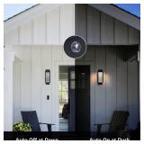 Inowel Dusk to Dawn Outdoor Wall Light Fixture Black LED Porch Light Wall Mount Sconce Exterior Light Fixture for Garage House Garden Patio,13W 800LM - Retail: $80