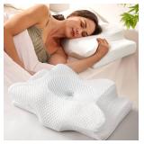 Dream Without Pain Cervical Neck Pillow for Sleeping, Ergonomic Side Sleeper Pillows for Adults, Cooling Orthopedic Pillow for Neck Relief Support, Memory Foam Pillows Back Stomach Sleepers - Retail: 