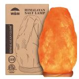 WBM Salt Lamp - USB Himalayan Salt Lamp with Touch Dimmer Control, Natural Pink Crystal, 5-7 lbs, Wooden Base, LED Bulb, Room Decor, Home Decor, Relaxation, Ambiance, Gift - Retail: $30