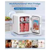 Electactic 4L6 Cans Mini Fridge, Portable Compact Refrigerator, Small Skin Care Fridge, Food and Drinks, Small Cooler for Bedroom, Dorm, Car, Office, White - Retail: $39
