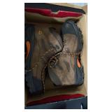 WOLVERINE mens Hudson Steel Toe Mid industrial and construction boots, BrownBlack, 9.5 X-Wide US - Retail: $66