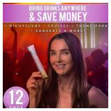 GoPong Tampon Flasks 12 Pack (18 oz Total) - Hidden Alcohol Travel Flasks for Women - Secret Liquor Containers for Nightclubs, Festivals, Cruises, and Sports Events  Includes Funnel and Spout - Reta