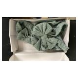 Golener Muslin Swaddle Blankets,Sleepea Swaddle with Bow Headbands, Hats Set and Newborn Name Announcement Card, Stretchy Baby Blankets for Girls and Boys Unisex, Perfect for Newborn Photos (Olive)onl