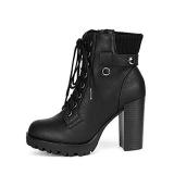 DREAM PAIRS Womenfts Lace up Combat Ankle Boots High Chunky Heel Fashion Heeled Booties Shoes,Size 8.5,Black,SCANDL - Retail: $71