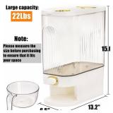 Cididu Clear Rice Holder Dispenser, 22 Lbs Large Grain Storage Container with Measuring Cup, Cylinder Household Food Dispenser Bucket Kitchen Organization for Cereal Oatmeal Coffee Bean Soybean Corn -