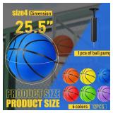 Jerify 12 Pack Official Size Rubber Basketballs for Kids Child Junior Youth Indoor Outdoor Sports Basket Balls with Pump Back to School Student Gifts Operation Christmas Bulk Items(Size 4, 25.5") - Re