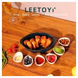 LEETOYI Porcelain Small Oval Au Gratin Pans, Baking Dish Set for 1 or 2 person servings, Bakeware with Double Handle for Kitchen and Home, Set of 2 (Navy) - Retail: $22