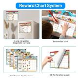 ANSTROUT Boho 32 Chore Charts Behavior Reward Chart System,Sticker Chore Chart Pad for Kids with 2328 Stickers, 12.2" x 9.8" Magnetic Reward Chart to Develop Responsibility and Good Habits. - Retail: 