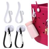 AIERSA Inserts Hooks Accessories for Bogg Bags, Charms Key Holder Carabiner, Pouch Earphone Tassel Keychain Cup Holder Attachment Compatible with Simply Southern Rubber Beach Totes - Retail: $3