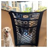 MBVBN 3-Layer Car Mesh Organizer, Seat Back Net Bag, Barrier of Backseat Pet Kids, Cargo Tissue Purse Holder, Driver Storage Netting Pouch?Upgrade Stretch Length? - Retail: $9