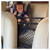 MBVBN 3-Layer Car Mesh Organizer, Seat Back Net Bag, Barrier of Backseat Pet Kids, Cargo Tissue Purse Holder, Driver Storage Netting Pouch?Upgrade Stretch Length? - Retail: $9