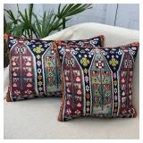Decorative Pillow Cover, Boho Pillow, Kilim Pillow Cover, Turkish Rug Pillow Cover, Oriental Rug Square Pillow, Throw Pillow Cover, Lumbar Pillow, 16x16 Pillow Cover, Cushion Case (y-237) - Retail: $1