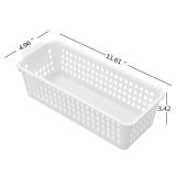 Yarebest 6-Pack White Plastic Storage Basket, Small Storage Bins - Retail: $17