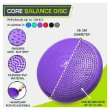 ProsourceFit Core Balance Disc Trainer, 14 Diameter with Pump for Improving Posture, Fitness, Stability - Retail: $20