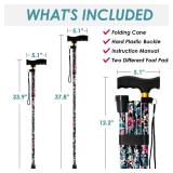 Walking Cane PANZHENG Cane for ManWoman | Mobility and Daily Living Aids | 5-Level Height Adjustable Walking Stick | Comfortable Plastic T-Handle Portable Walking Stick Folding Cane - Retail: $23