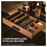 Sephyroth Cologne Organizer for Men 3 Tier of Elevated Cologne Display Shelf with Drawer Storage Perfume Organization and Storage Display Risers,Great Gift for Man(Walnut Black) - Retail: $40