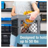 CleverMade Collapsible Milk Crate, Obsidian, 1PK - 25L (6 Gal) Stackable Storage Bins, Holds 50lbs Per Bin - Clevercrates are Heavy Duty, Plastic Collapsible Storage Crate for Multi Purposes - Retail: