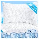 Cooling Pillows Queen Size Set of 2 Shredded Memory Foam Pillows for Side Back Stomach Sleepers, Two-Sided Cool Adjustable Firm or Soft Bed Pillow Luxury Gel Neck Pillow for Neck Shoulder Pain Relie -