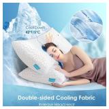 Cooling Pillows Queen Size Set of 2 Shredded Memory Foam Pillows for Side Back Stomach Sleepers, Two-Sided Cool Adjustable Firm or Soft Bed Pillow Luxury Gel Neck Pillow for Neck Shoulder Pain Relie -