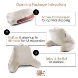 Nestl Reading Pillow with Shredded Memory Foam, Designed for Sitting Up in Bed and Couch, Back and Arms Adjustable Support for Adult and Teens Backrest Pillows for Reading, with Washable Cover Linen -