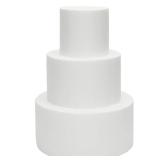 Bright Creations Fake Cake Dummy Set - 10.8 in Tall, 3-Tier Round White Foam - for Fake Birthday Cake and Artificial Wedding Displays - Foam Cylinders for Crafts - Retail: $20