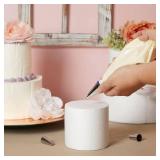 Bright Creations Fake Cake Dummy Set - 10.8 in Tall, 3-Tier Round White Foam - for Fake Birthday Cake and Artificial Wedding Displays - Foam Cylinders for Crafts - Retail: $20