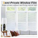 Haton Window Privacy Film, Frosted Glass Privacy Window Clings, Sun Blocking Frosting Opaque Coverings, Static Cling Removable Decorative Stickers for Home Door, Non-Adhesive 17.5 x 78.7" - Retail: $7