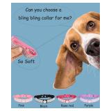Bling Dog Collar for Small Medium Large Dogs, Crown Rhinestone Dog Collars for Girl and boy Dog, Diamond Puppy Collars, Adjustable Leather Suede SOFE Cat Collar (Small: 27CM-33CM), Purple) - Retail: $