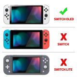 PlayVital AlterGrips Protective Slim Case for Nintendo Switch OLED, Ergonomic Grip Cover for Joycon, Dockable Hard Shell for Switch OLED wThumb Grip Caps and Button Caps - Matcha Green - Retail: $22