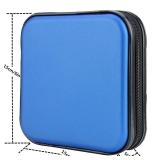 XiongYe CD Wallet, 32 Capacity Heavy Duty, Car DVD Case Holder, Portable Storage Disk, Hard Shell Case (Blue) - Retail: $8