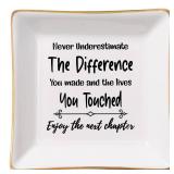 Spegiffu Retirement Gifts for Women Coworker Leaving Gifts Going Away Gift Retirement Gift Jewelry Dish for Friends Retired Teachers Nurses Doctor Boss Goodbye Farewell Gifts for Coworkers New Job - R