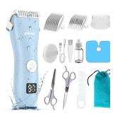 Baby Hair Clippers, Professional Quiet Hair Trimmer for Kids and Toddler, Waterproof and Rechargeable Cordless Hair Cutting Machine for Children, with LCD Display - Retail: $26