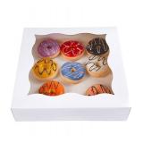 CHERRY 12x12x3" White Bakery Boxes with PVC Window for Pie and Cookies Boxes Large Natural Kraft Paper Box, Pack of 12 - Retail: $20