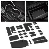 SENSHINE for Toyota Highlander Accessories 2025 2020-2024 Non-Slip Anti Dust Cup Holder Insert Center Console Shifter Trim Door Packet Mats Premium Custom Interior 22PC Set (Bench Seat,Gray Trim) - Re