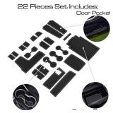 SENSHINE for Toyota Highlander Accessories 2025 2020-2024 Non-Slip Anti Dust Cup Holder Insert Center Console Shifter Trim Door Packet Mats Premium Custom Interior 22PC Set (Bench Seat,Gray Trim) - Re