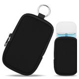 Mcapirivo Hand Sanitizer Spray Case, Hand Sanitizer Holder Zippered Pouch, Cute Fashion Accessory with Snap Hook for Glow Mist and Power Mist 1FL OZ, Black - Retail: $14