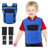 OUTREE Weighted Vest for Kids with Sensory Needs (Small, Ages 3-4), Compression Vest for Kids with ADHD and Autism, Weighted Vest Including 6 Removable Weights, Breathable Mesh Design (Blue) - Retail: