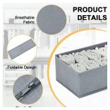 DIMJ Drawer Organizers Clothes, Set of 4 Dresser Organizer Bins, Fabric Closet Organizers and Storage, Shallow Drawer Dividers for Nursery, Clothing, Baby Clothes, Socks, Underwears, Tie (Grey) - Reta
