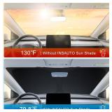 INSAUTO Foldable Windshield Sun Shade for Toyota 4Runner 2010-2025, Heat and UV Protection Car Sunshade with Storage Bag, Keep Interior Cool and Easy Installation - Retail: $15
